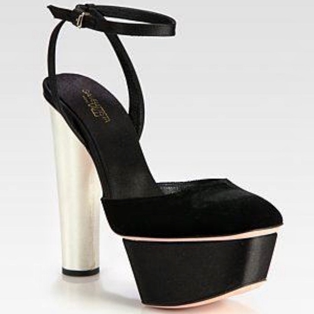 Giambattista Valli Suded and Satin Platform Shoes